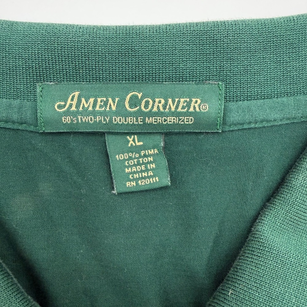 Amen Corner Masters Golf Polo Shirt Green XL 100% Pima Cotton Embroidered Logo - Picture 4 of 8
